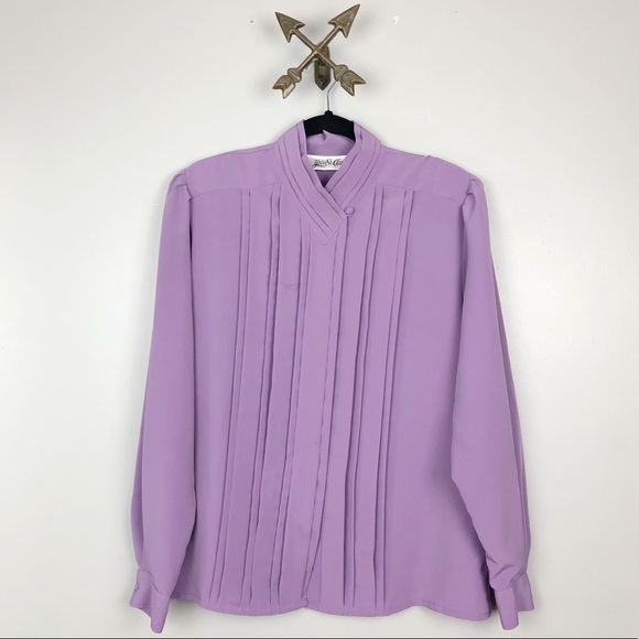 Yves St. Clair Tops - Vintage Yves St. Clair Lavender Long Sleeve Blouse